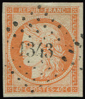 EMISSION DE 18495    40c. Orange, Obl. PC 1343, TTB - 1849-1850 Ceres