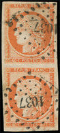 EMISSION DE 18495    40c. Orange, PAIRE Très Grandes Marges Obl. PC 1037 De CRIQUETOT-L'ESNEVAL, TTB - 1849-1850 Cérès