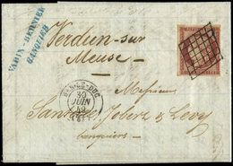 Let EMISSION DE 18496A    1f. Rouge-brun Obl. GRILLE S. LAC, Càd T15 BAR-LE-DUC 30/6/49, Superbe - 1849-1850 Cérès