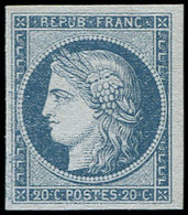 * EMISSION DE 18498b   20c. Bleu Sur Azuré Dit "Astruc", Ch. Légère, Très Frais Et TTB. C - 1849-1850 Cérès