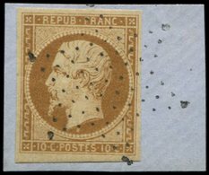 PRESIDENCE9    10c. Bistre Jaune, Obl. ETOILE S. Fragment, TB. J - 1852 Louis-Napoleon