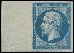 * EMPIRE NON DENTELE14A  20c. Bleu, Bdf, Petite Ch., TTB/Superbe - 1853-1860 Napoleon III