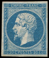 * EMPIRE NON DENTELE14Ac 20c. Bleu S. Azuré, TB. Br - 1853-1860 Napoleon III