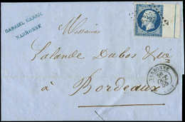 Let EMPIRE NON DENTELEL14Ai 20c. Bleu, T I, FILET D'ENCADREMENT, Obl. PC 2227 Sur LAC, Càd T15 BAYONNE 26/10/55, TTB - 1853-1860 Napoléon III