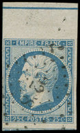 EMPIRE NON DENTELEL15b 25c. Bleu, Bdf Avec FILET D'ENCADREMENT, Obl. PC, TTB - 1853-1860 Napoléon III