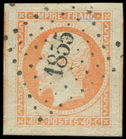 EMPIRE NON DENTELE16   40c. Orange, 2 Voisins Et 2 Amorces De Voisins, Obl. PC 1855, Superbe - 1853-1860 Napoléon III