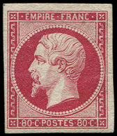 (*) EMPIRE NON DENTELE17B  80c. Rose, Inf. Froiss. Horizontale, Sinon Très Frais Et TB - 1853-1860 Napoléon III