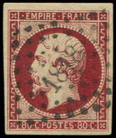 EMPIRE NON DENTELE17Al 80c. Carmin Foncé, Obl. PC 1818, TTB - 1853-1860 Napoleon III