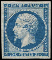 ** EMPIRE NON DENTELER15c 25c. Bleu, REIMPRESSION, Fraîcheur Postale, TB - 1853-1860 Napoléon III