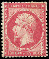 * EMPIRE DENTELE24   80c. Rose, Très Bien Centré Et Très Frais, TTB - 1862 Napoléon III