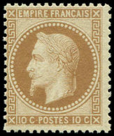 ** EMPIRE LAURE28Ac 10c. Bistre-brun, T I, Grande Fraîcheur, TTB - 1863-1870 Napoléon III Lauré