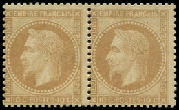 * EMPIRE LAURE28B  10c. Bistre, T II, PAIRE TB - 1863-1870 Napoléon III Lauré