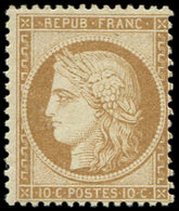* SIEGE DE PARIS36a  10c. Bistre-brun, Ch. Légère, TB. C - 1870 Siège De Paris