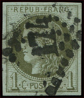 EMISSION DE BORDEAUX39B   1c. Olive, R II, Obl. GC 174, TB - 1870 Emission De Bordeaux