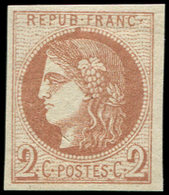 * EMISSION DE BORDEAUX40B   2c. Brun-rouge, R II, Variété Une Perle ABSENTE En Haut, Belles Marges, TTB - 1870 Emission De Bordeaux