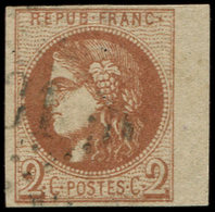 EMISSION DE BORDEAUX40B   2c. Brun-rouge, R II, Obl., Grand Bdf, TB - 1870 Emission De Bordeaux