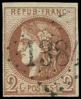 EMISSION DE BORDEAUX40Bb  2c. MARRON, R II, Obl. GC 1384, TB. C - 1870 Emission De Bordeaux