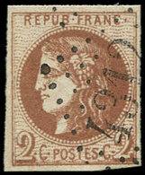 EMISSION DE BORDEAUX40Bg  2c. CHOCOLAT, R II, Obl. GC 4312, TTB - 1870 Emission De Bordeaux
