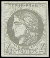 * EMISSION DE BORDEAUX41Bd  4c. Gris Foncé, R II, Petite Ch., TB - 1870 Emission De Bordeaux