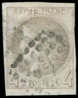 EMISSION DE BORDEAUX41B   4c. Gris, R II, Obl. GC, Marge Fine à Droite, TB - 1870 Emission De Bordeaux