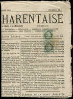 Let CERES DENTELE50    1c. Vert Olive, PAIRE Obl. TYPO Sur Journal LA CHRONIQUE CHARENTAISE Du 12/12/75, TB - 1849-1876: Période Classique