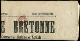 Let CERES DENTELE51    2c. Rouge-brun, Obl. TYPO Sur Journal L'INDEPENDANCE BRETONNE Du 19/11/72, TB - 1849-1876: Période Classique