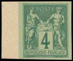 (*) TYPE SAGE63    4c. Vert, NON DENTELE Sur Bristol, Bdf, TB - 1876-1878 Sage (Type I)