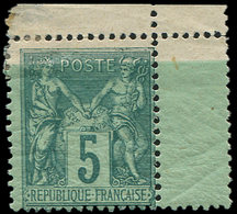 * TYPE SAGE75l   5c. Vert, Teinte De Fond PARTIELLE, Cdf, TB. C, Cote Maury - 1876-1878 Sage (Type I)