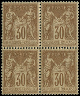 ** TYPE SAGE80   30c. Brun, BLOC De 4, Centrage Parfait, Amorce De Découpe Entre 2 Ex., Frais Et TTB - 1876-1878 Sage (Type I)