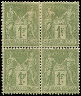 * TYPE SAGE82    1f. Olive, BLOC De 4, TB - 1876-1878 Sage (Type I)