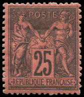 * TYPE SAGE91   25c. Noir Sur Rouge, Frais Et TB. C - 1876-1878 Sage (Type I)