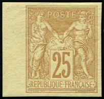 ** TYPE SAGE92b  25c. Bistre Sur Jaune, NON DENTELE, Bdf, TB. Br - 1876-1878 Sage (Type I)