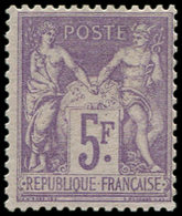 ** TYPE SAGE95    5f. Violet Sur Lilas, Jolie Nuance Foncée, TB. C - 1876-1878 Sage (Type I)