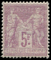 ** TYPE SAGE95    5f. Violet Sur Lilas, Excellent Centrage, TTB - 1876-1878 Sage (Type I)