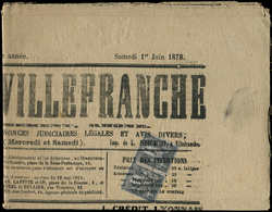 Let TYPE SAGE SUR LETTRESN°83 PAIRE Obl. TYPO Sur JOURNAL De VILLEFRANCHE Du 1/6/78, TB - 1877-1920: Période Semi Moderne