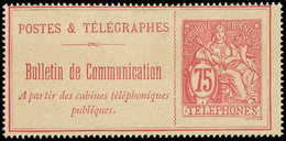 (*) TELEPHONETéléphone 28 : 75c. Rose, Ch. Un Peu Forte, TB - Télégraphes Et Téléphones