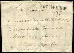 Let LETTRES SANS TIMBRE ET DOCUMENTS DIVERSMP AR.D.H.RHIN.F Sur LAC De Marbourg 1762, TB - Autres & Non Classés