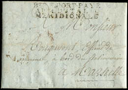 Let LETTRES SANS TIMBRE ET DOCUMENTS DIVERSMP Bau F PORT-PAYE/ARM. D'ITALIE/MERIDIONALE Sur LAC De 1807 à Bord De L'Abei - Autres & Non Classés