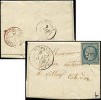 Let OBLITERATIONS PAR DEPARTEMENTS20/COTE D'OR N°4 Obl. PC 2065 S. LAC, Càd T14 MONTBARD 5/4/52, Au Verso RR Càd SERVICE - 1849-1876: Période Classique