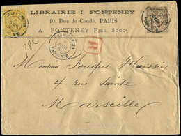 Let LETTRES DE PARISN°80 + 92 Obl. Càd CHARGEMENTS/PARIS N°6 6/4/85 Sur Env. Rec., TB - 1849-1876: Période Classique