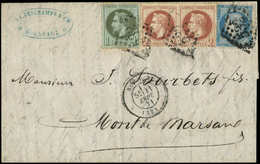 Let AFFRANCHISSEMENTS DE SEPTEMBRE 1871N°25 + 26 PAIRE + 37 Obl. GC 532 S. LAC, Càd T17 BORDEAUX 11/9/71, TB - 1849-1876: Période Classique