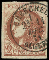 LETTRES ET OBLITERATIONS D'ALGERIEN°40B Obl. Càd T16 CHERCHELL 21/12/71, Frappe Superbe - 1849-1876: Période Classique