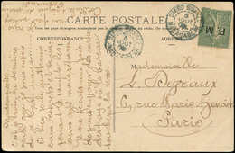 Let FRANCHISE MILITAIRE3    15c. Vert-olive Obl. Càd Diego Suarez 5/8/06 Sur CP, TB - Timbres De Franchise Militaire