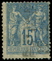 (*) PREOBLITERES5   Sage, 15c. Bleu, 16 MARS, TB. J - 1893-1947