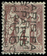 (*) PREOBLITERES14  Sage,  4c. Lilas-brun, DOUBLE Surcharge, RR, TTB. C - 1893-1947