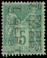 (*) PREOBLITERES15  Sage,  5c. Vert, Surcharge Verticale Sans Quantième, TB. Br - 1893-1947