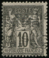 (*) PREOBLITERES16  Sage, 10c. Noir Sur Lilas, Surch. Horizontale Sans Quantième, TB. J, Cote Maury - 1893-1947