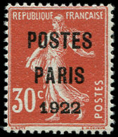 ** PREOBLITERES32  30c. Rouge, POSTES PARIS 1922, TTB. Br - 1893-1947