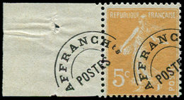 ** PREOBLITERES50  Semeuse Camée,  5c. Orange, SURCHARGE à CHEVAL, Bdf, TB. C - 1893-1947