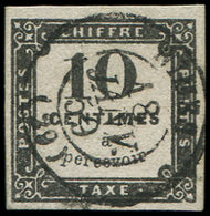 TAXE1   10c. Noir Litho, Obl. Càd T15 NIMES 18/1/59, TB - 1859-1959 Neufs